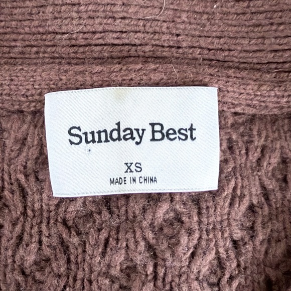 Sunday Best Brown Cable Knit Cardigan - Picture 2 of 5